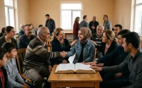 Yerel kilise topluluğu yeni katılan bir kişiyi sıcak biçimde karşılıyor